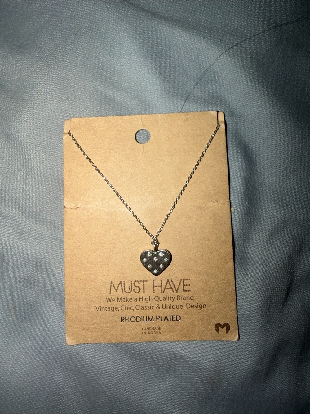 Must Have Silver Heart Pendant Necklace with Sparkle